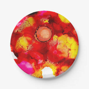Abstracte kleur rood en roze papieren bordje