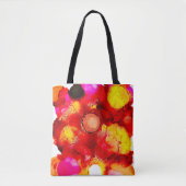 Abstracte kleur rood en roze tote bag (Voorkant)