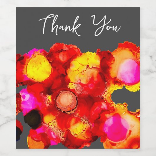 Abstracte kleur rood en roze wijn etiket (Enkel label)