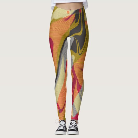 abstracte kleur spettert waterkleuren leggings (Voorkant)