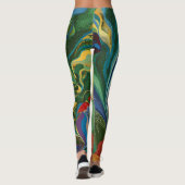 abstracte kleur spettert waterkleuren leggings (Achterkant)
