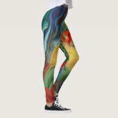 abstracte kleur spettert waterkleuren leggings (Rechts)