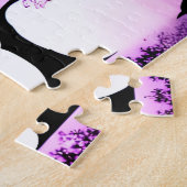 Abstracte kleur Splashes op Silhouette Black Trees Legpuzzel (Zijkant)