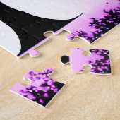 Abstracte kleur Splashes op Silhouette Black Trees Legpuzzel (Zijkant)