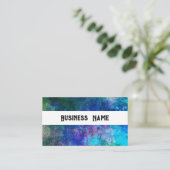 abstracte kleur splatter paarse turquoise custom visitekaartje (Staand voorkant)
