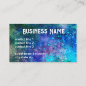 abstracte kleur splatter paarse turquoise custom visitekaartje (Achterkant)