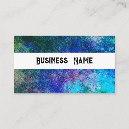 abstracte kleur splatter paarse turquoise custom visitekaartje (Voorkant)