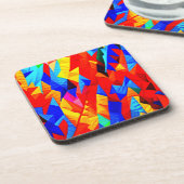 Abstracte kleur symfonie bier onderzetter (Linkerzijde)