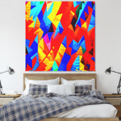 Abstracte kleur symfonie canvas afdruk (Insitu (Slaapkamer))