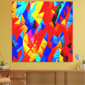 Abstracte kleur symfonie canvas afdruk (Insitu (Woonkamer))
