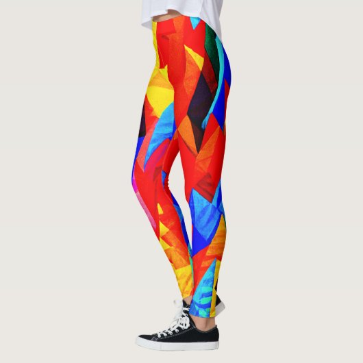 Abstracte kleur symfonie leggings (Links)
