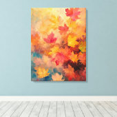 Abstracte kleur van Japans Herfst Fine Art Canvas Afdruk (Insitu (Houten vloer))