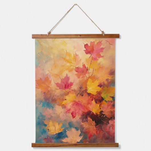 Abstracte kleur van Japans Herfst Fine Art Hangend Wandkleed (Voorkant)