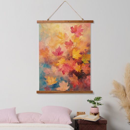 Abstracte kleur van Japans Herfst Fine Art Hangend Wandkleed (Slaapkamer)