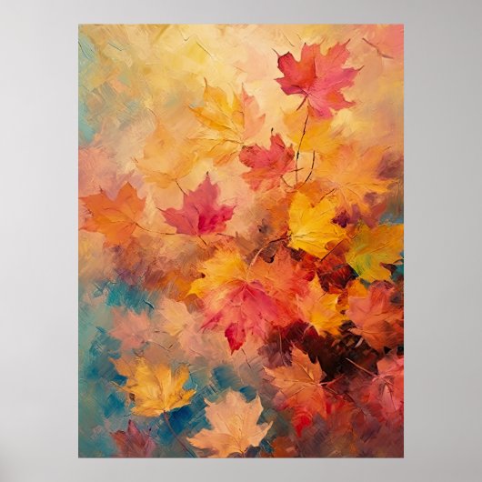 Abstracte kleur van Japans Herfst Fine Art Poster (Voorkant)