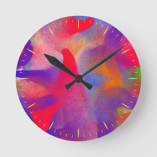 Abstracte kleur vrije verf ronde klok (Voorkant)