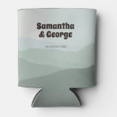 Abstracte Kleur Wave Sage Groene Huwelijksgunsten Blikjeskoeler (Voorkant)