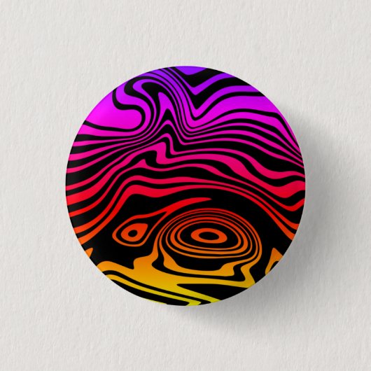 Abstracte kleur Wavy gestipte Button (Voorkant)