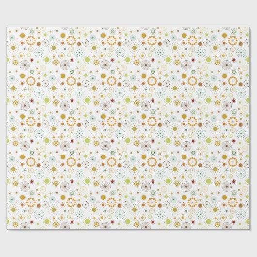 Abstracte kleurcirkels en sterren cadeaupapier (Vlak)