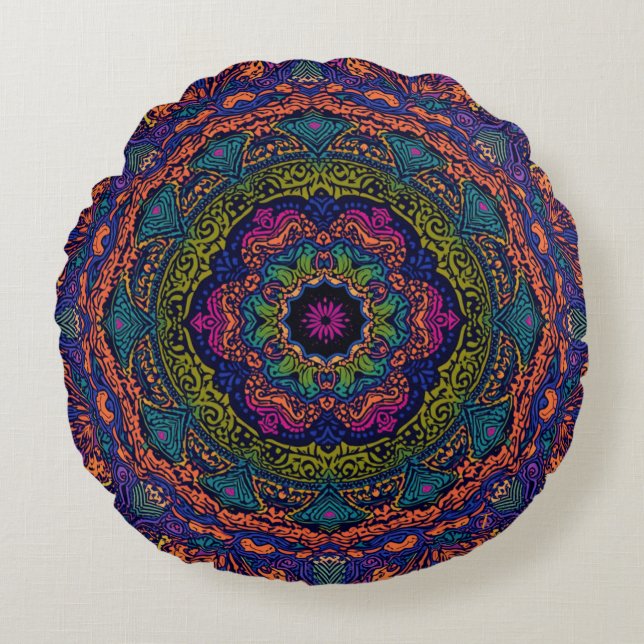 Abstracte Kleurcombinatie Worp Kussen (Voorkant)