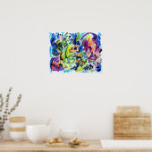 Abstracte kleurdraal poster (Keuken)
