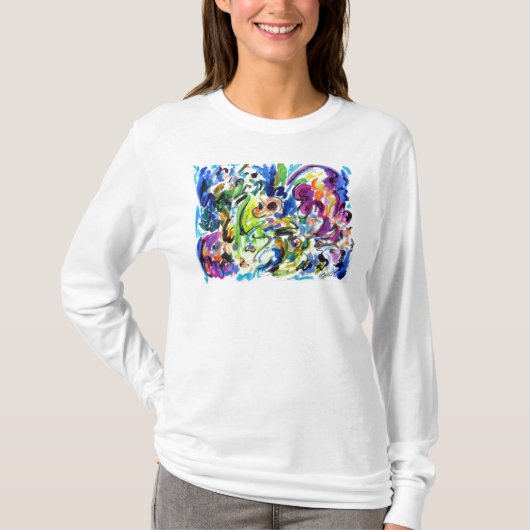 Abstracte kleurdraal t-shirt (Voorkant)