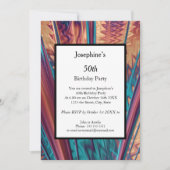 Abstracte kleuren 50th Birthday Party Kaart (Voorkant)