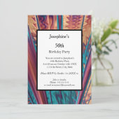 Abstracte kleuren 50th Birthday Party Kaart (Staand voorkant)