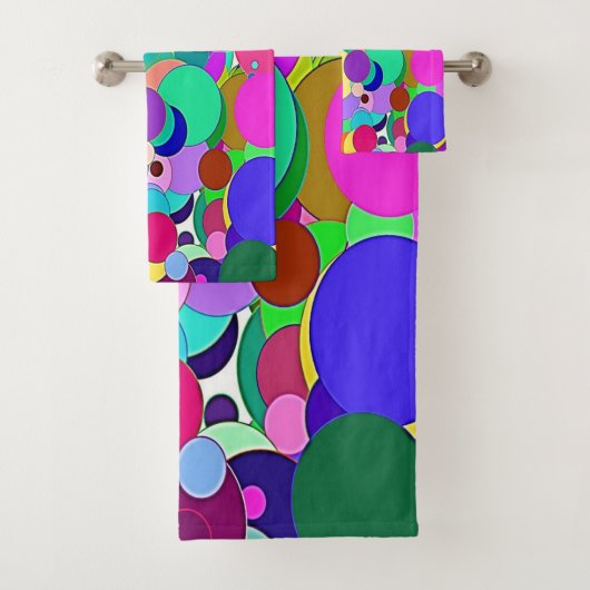Abstracte kleuren badkamer handdoek sets (Insitu)