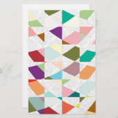 Abstracte kleuren Damask Briefpapier (Voorkant / Achterkant)