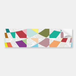 Abstracte kleuren Damask Bumpersticker