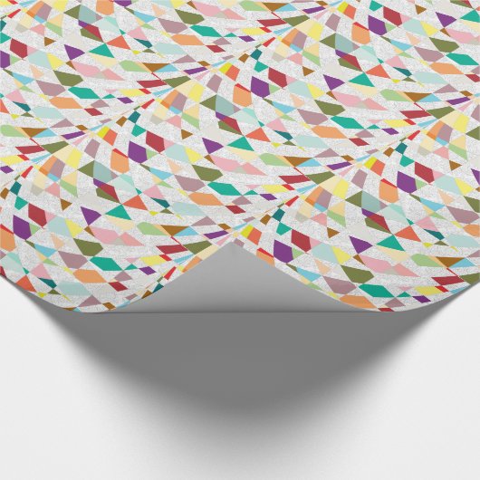 Abstracte kleuren Damask Cadeaupapier (Hoek)