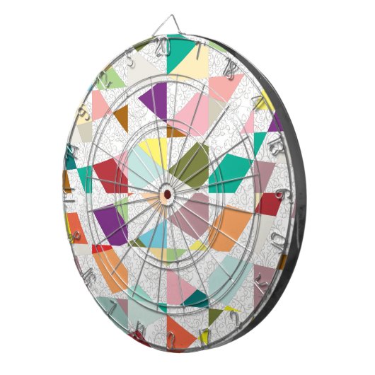 Abstracte kleuren Damask Dartbord (Voorkant Rechts)