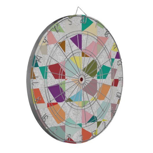Abstracte kleuren Damask Dartbord (Voorkant Links)