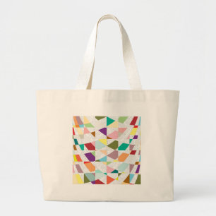 Abstracte kleuren Damask Grote Tote Bag