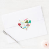 Abstracte kleuren Damask Hart Sticker (Envelop)