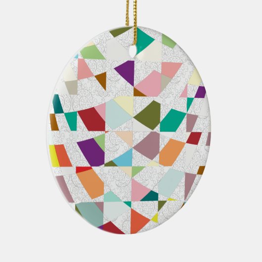 Abstracte kleuren Damask Keramisch Ornament (Rechts)