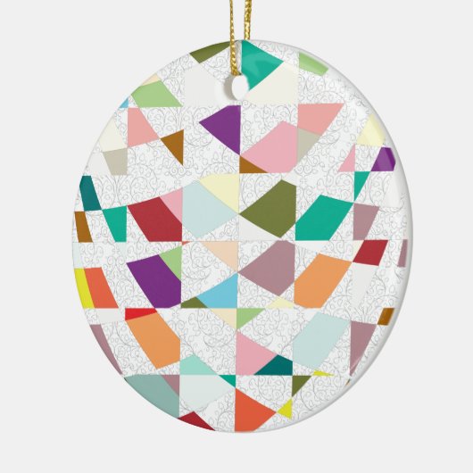 Abstracte kleuren Damask Keramisch Ornament (Links)