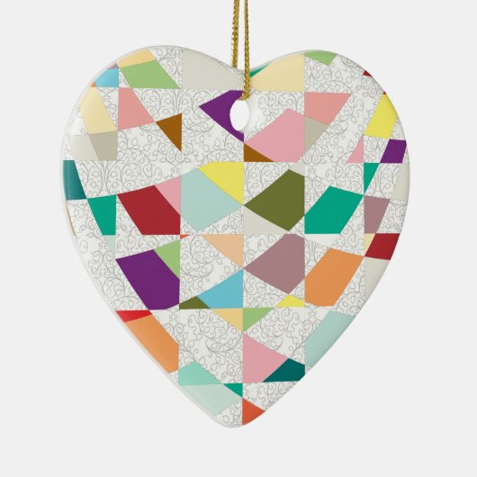 Abstracte kleuren Damask Keramisch Ornament (Rechts)