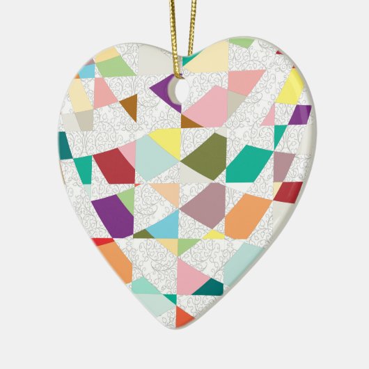 Abstracte kleuren Damask Keramisch Ornament (Links)