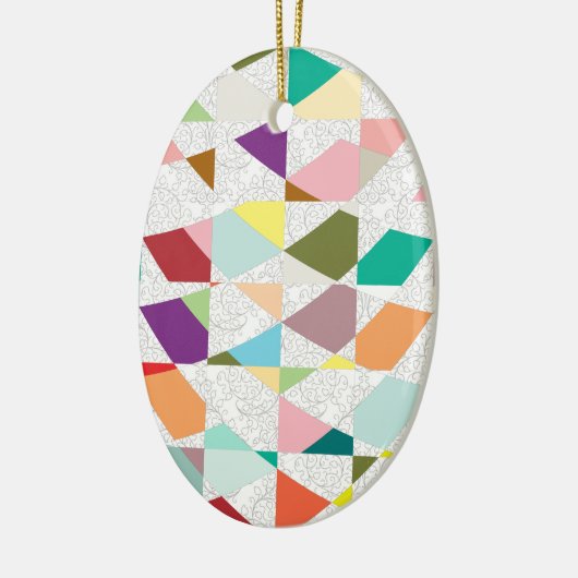 Abstracte kleuren Damask Keramisch Ornament (Links)