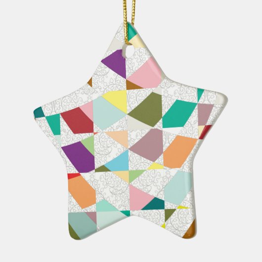 Abstracte kleuren Damask Keramisch Ornament (Links)