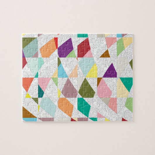 Abstracte kleuren Damask Legpuzzel (Horizontaal)