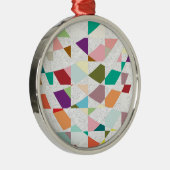 Abstracte kleuren Damask Metalen Ornament (Rechts)