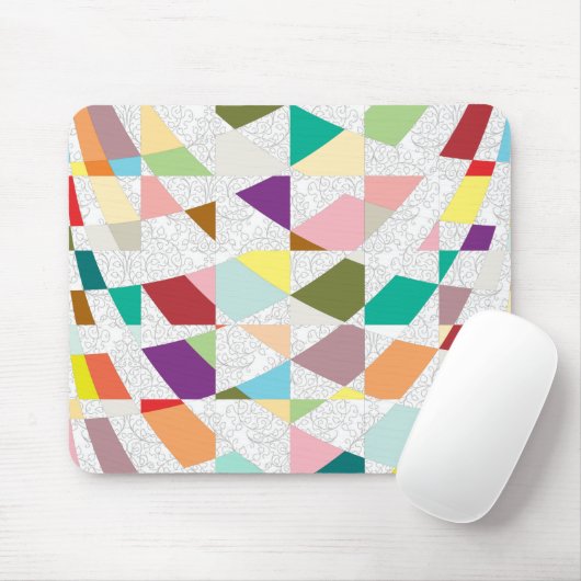 Abstracte kleuren Damask Muismat (Met muis)