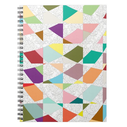 Abstracte kleuren Damask Notitieboek (Voorkant)