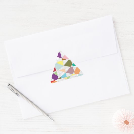 Abstracte kleuren Damask Sticker (Envelop)
