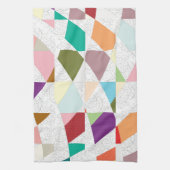 Abstracte kleuren Damask Theedoek (Verticaal)