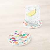 Abstracte kleuren Damask Zandsteen Onderzetter (Zijkant)