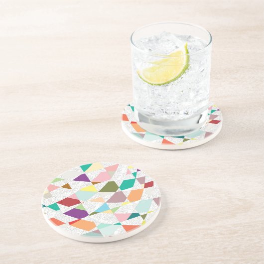 Abstracte kleuren Damask Zandsteen Onderzetter (Zijkant)